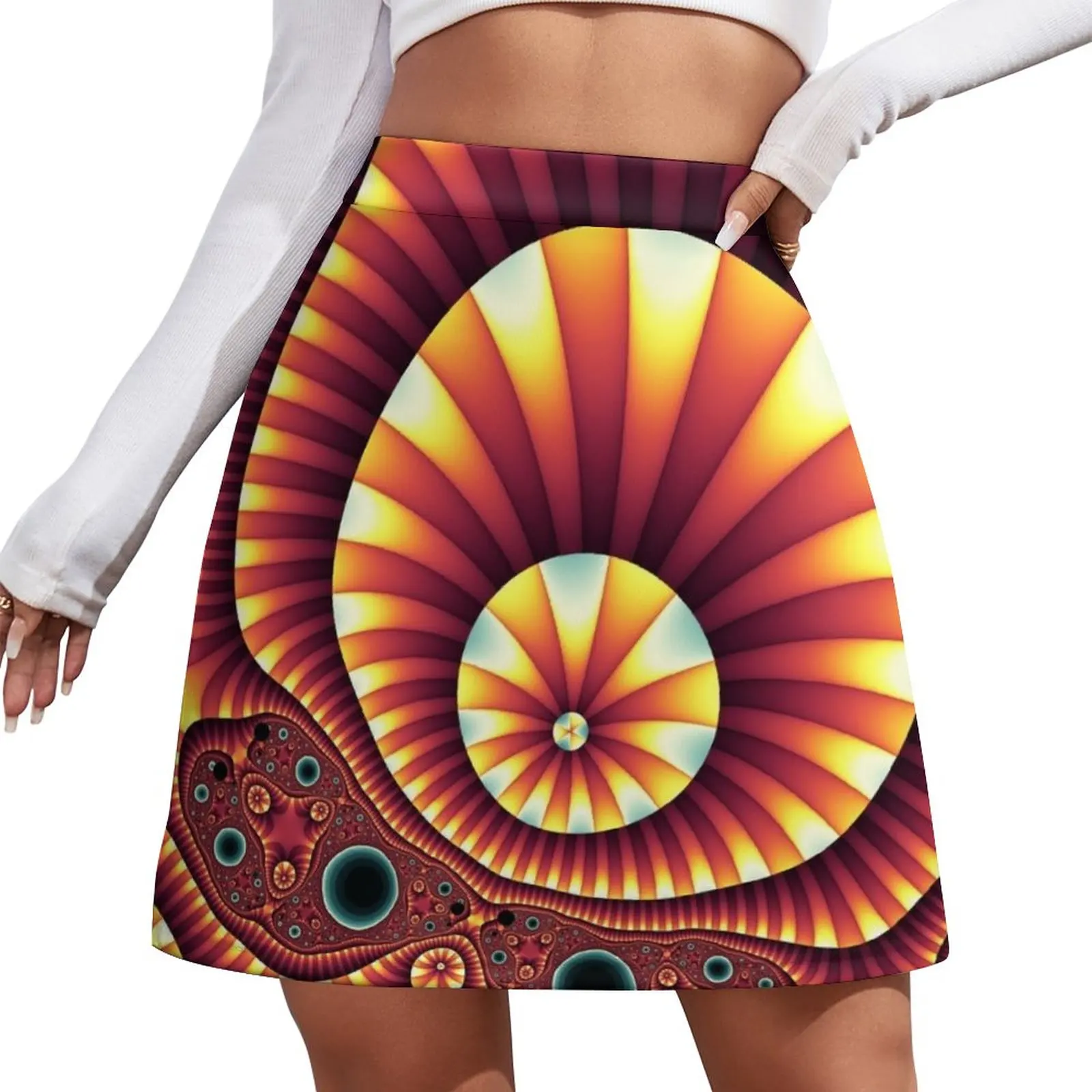 Женская летняя мини-юбка с эффектом тотема 
Женская летняя мини-юбка с эффектом тотема