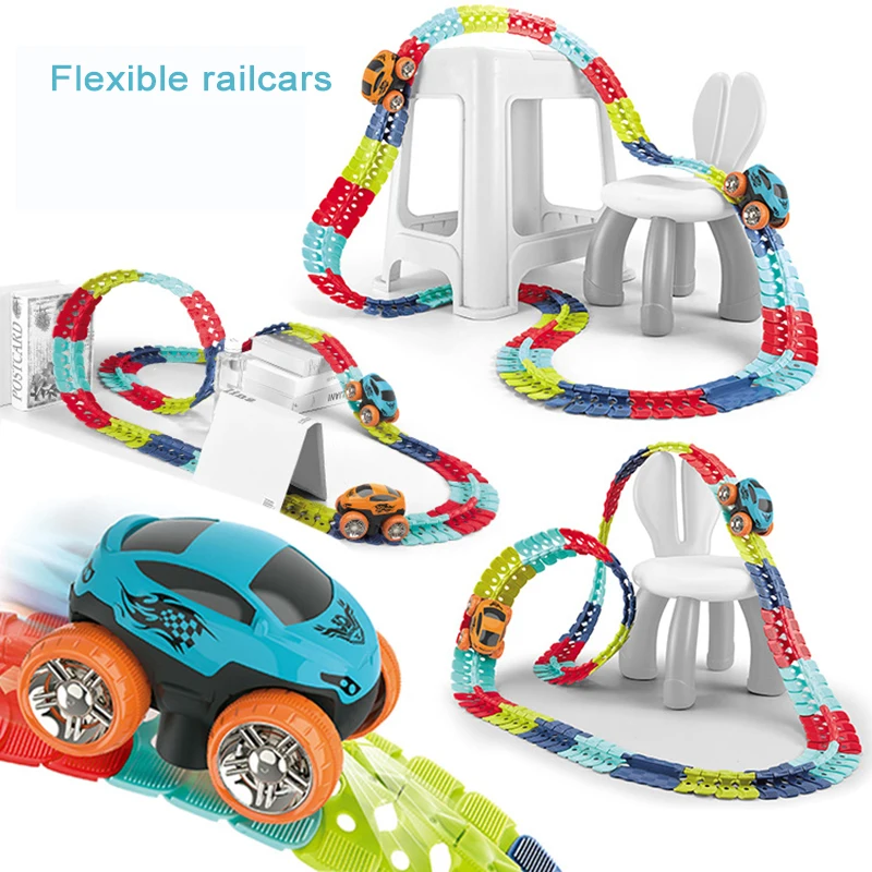 Kids Track Race Car Flexible Track With Led Illuminated Racing Set Anti Gravity Assembly Rail Car Birthday Gift for Boy Toy
Kids Track Race Car Flexible Track With Led Illuminated Racing Set Anti Gravity Assembly Rail Car Birthday Gift for Boy Toy