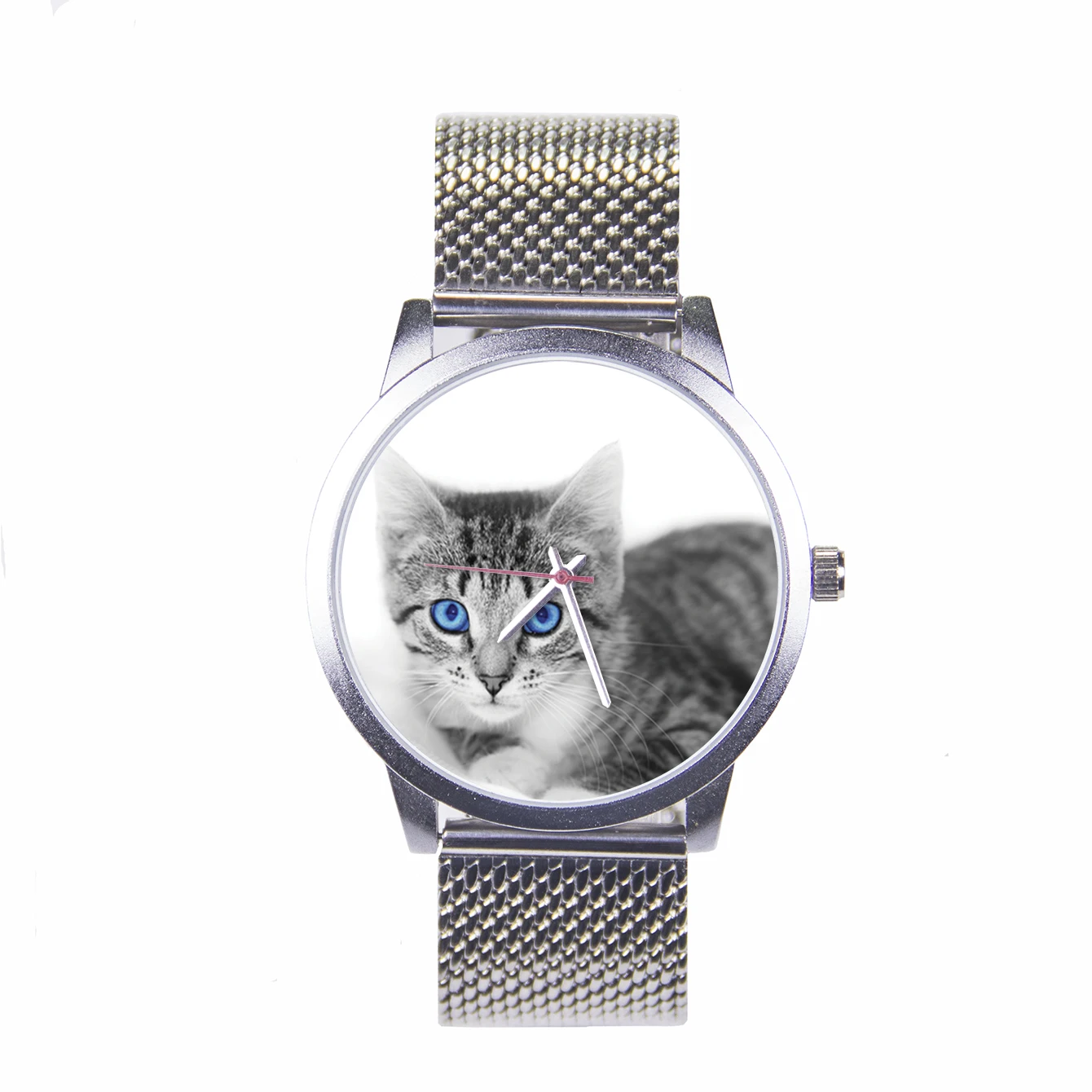 

Unique Curren Men's Watch Free Shipping Quartz Movement Pet Official Site Silver Case Men's Stylish Watches Individuality Cat