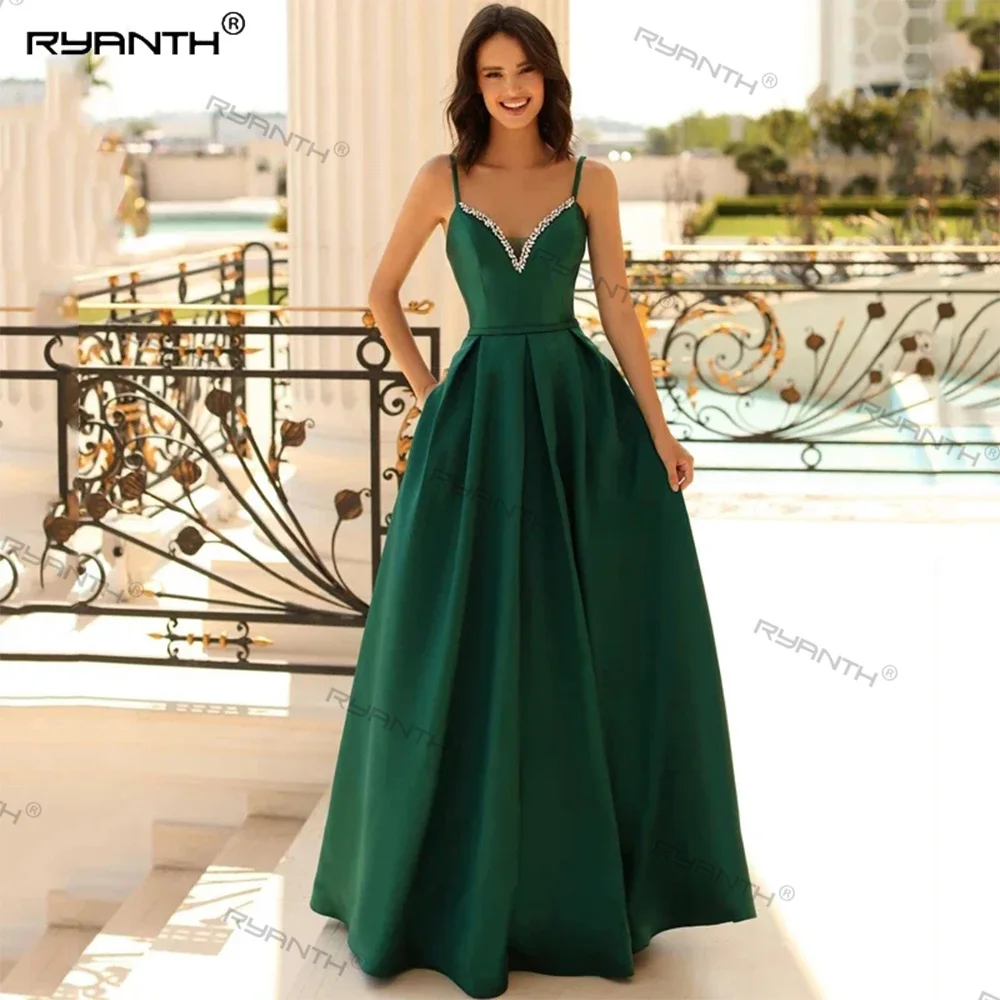 Ryanth Sequin Spaghetti Straps Prom Dress for Women Sleeveless A-Line Green Stain Long Evening Gowns V-Neck robes de soirée
Ryanth Sequin Spaghetti Straps Prom Dress for Women Sleeveless A-Line Green Stain Long Evening Gowns V-Neck robes de soirée