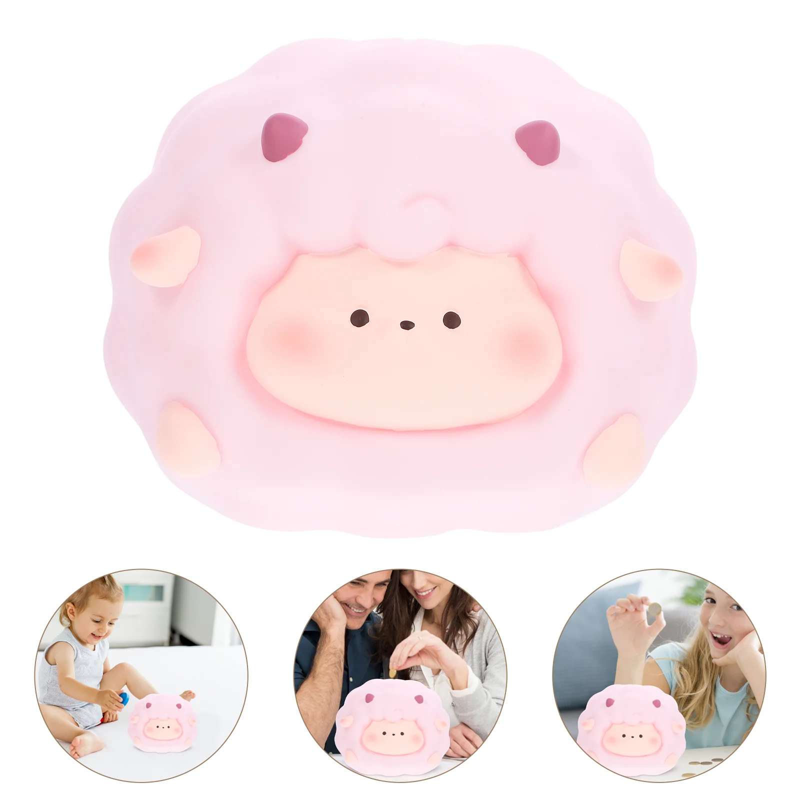 

Sheep Piggy Bank Shaped Coin Jar Saving for Kids Cartoon Vinyl Jars Party Decoration Anti-fall Money Little Novelty Holder