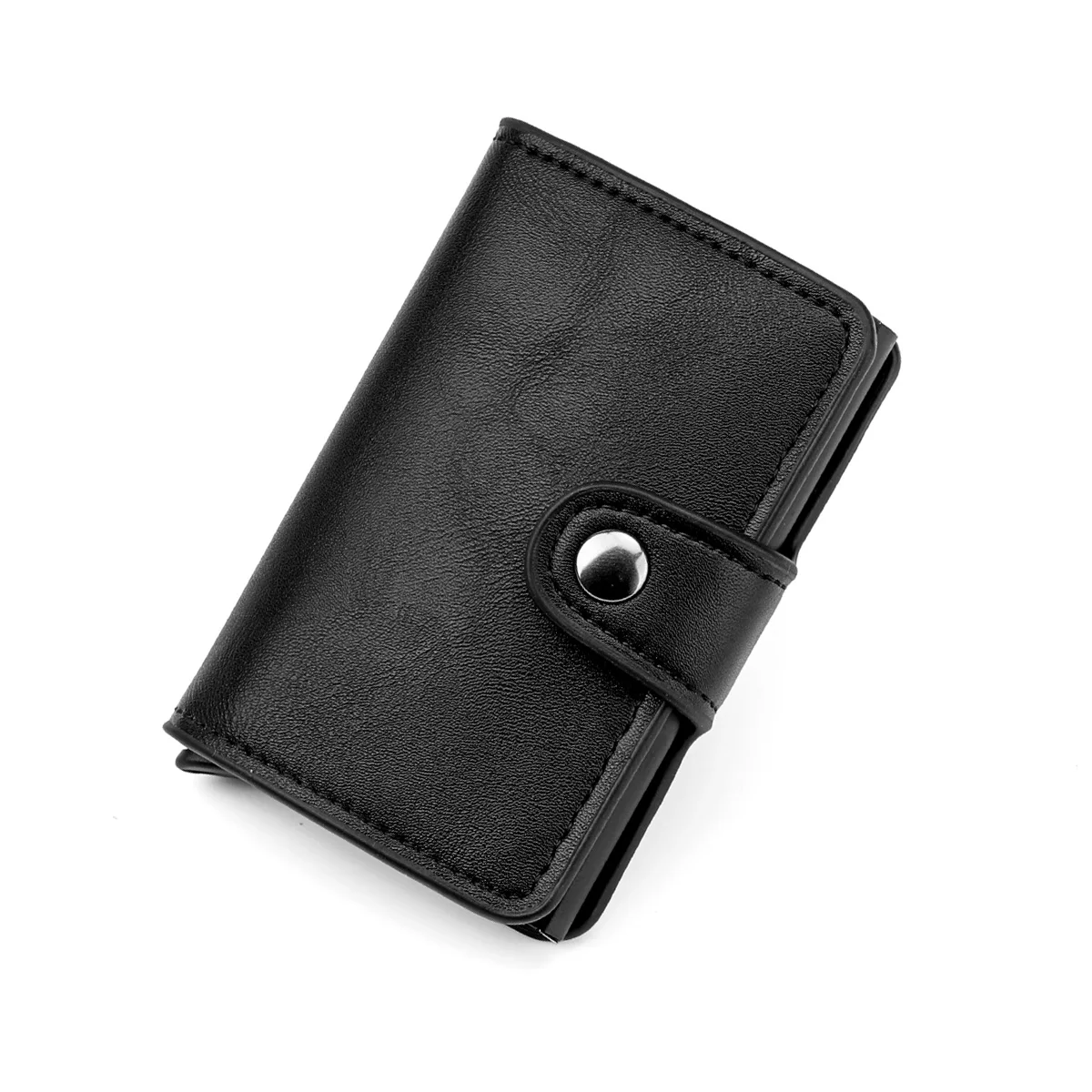 

Rfid Blocking Protection Men id Credit Card Holder Wallet Leather Metal Aluminum Business Bank Card Case CreditCard Cardholder