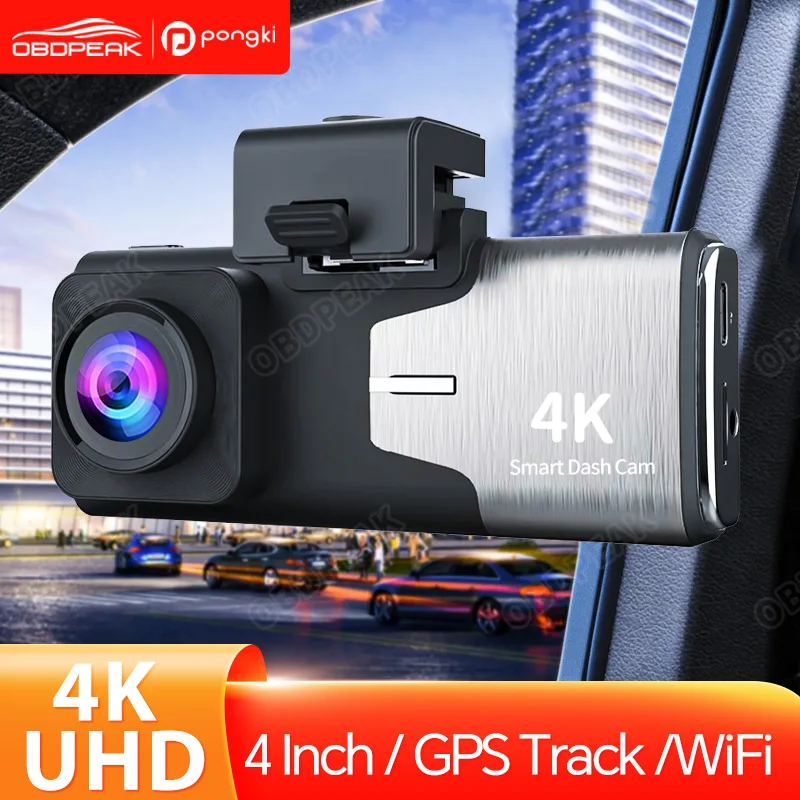 

4K UHD Dash Cam Dual Lens 4" IPS GPS 2160P Car Dvr wifi smart Camera Auto Night Vision 24 Parking Monitor