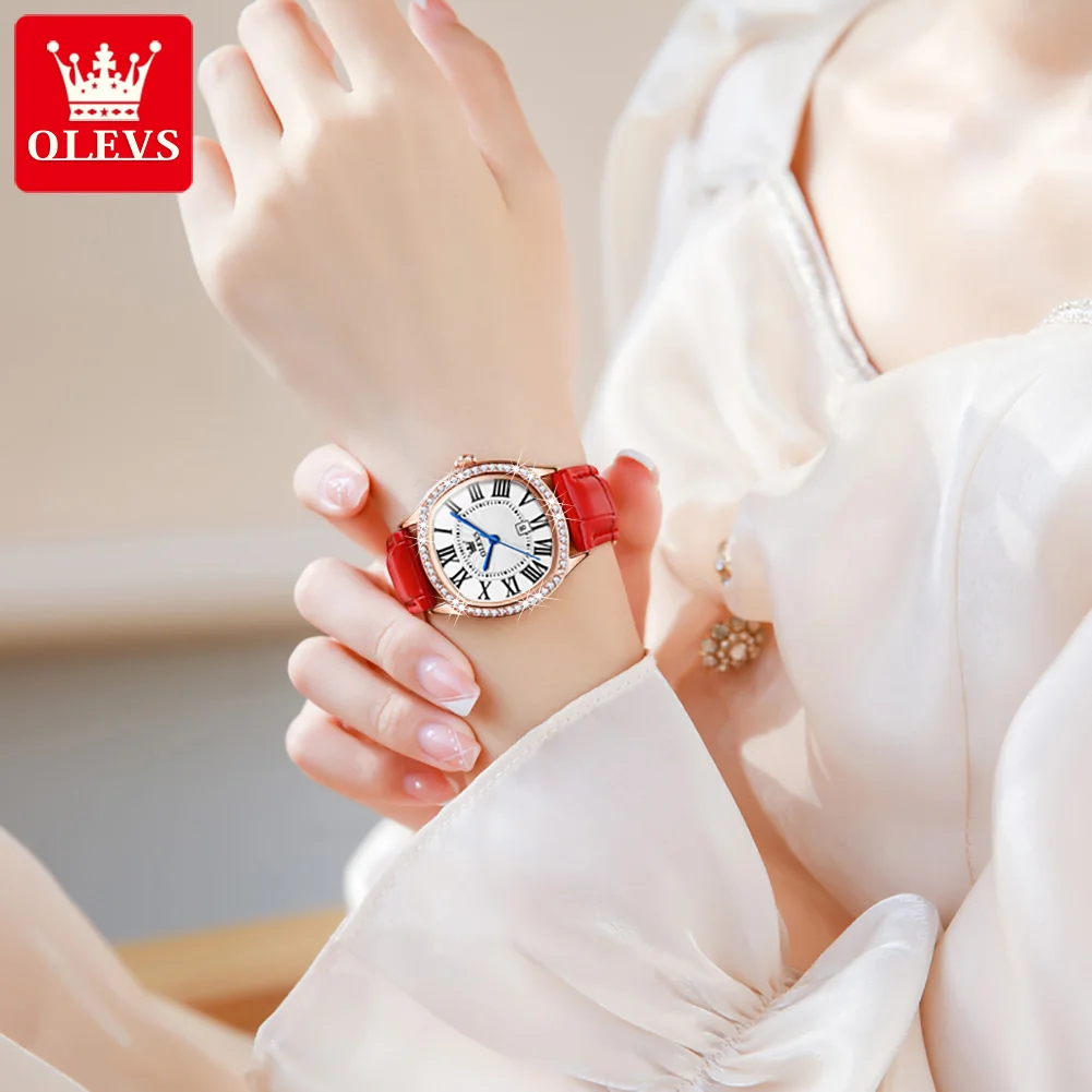 OLEVS 5511 Luxury Fashion Quartz Watch for Women Leather Strap Luxury Diamond Roman Number Dial Auto Date Waterproof Wrist Watc
OLEVS 5511 Luxury Fashion Quartz Watch for Women Leather Strap Luxury Diamond Roman Number Dial Auto Date Waterproof Wrist Watc