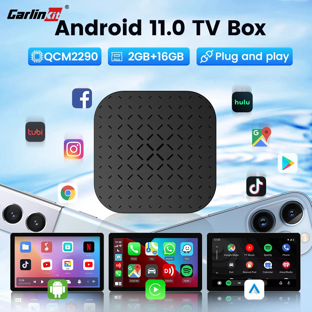 

CarlinKit Mini Ai Box Wired To Wireless Android Auto CarPlay Adapter For Netflix YouTube Smart Car Video TV Box Qualcomm QCM2290