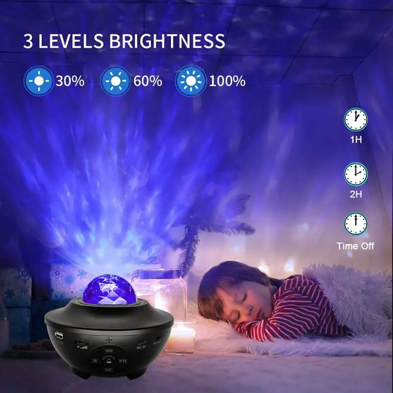 LED Star Galaxy Projector Starry Sky Night Light Built-in Music Speaker Ocean Wave Projector Lights Bedroom Decor Lighting
LED Star Galaxy Projector Starry Sky Night Light Built-in Music Speaker Ocean Wave Projector Lights Bedroom Decor Lighting