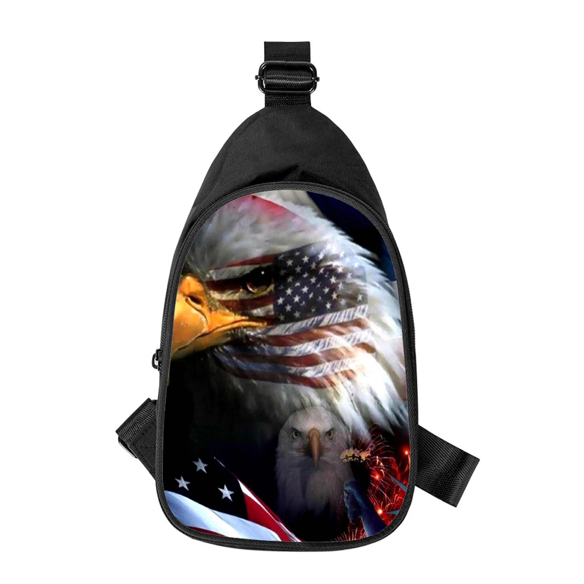 

USA American flag 3D Print New Men Cross Chest Bag Diagonally Women Shoulder Bag Husband School Waist Pack Male chest pack