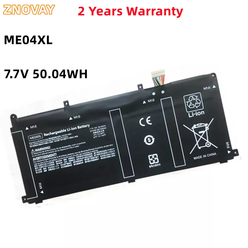 

ZNOVAY ME04XL 7.7V 50.04WH Laptop Battery For HP ELITE x2 1013 G3 HSTNN-IB8D 937519-1C1 937434-855 937519-171 Notebook