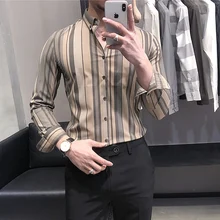 Brand Trend Spring and Autumn New British Striped Lapel Men Long Sleeves Single Breasted European and American Simple Men's Wear
Brand Trend Spring and Autumn New British Striped Lapel Men Long Sleeves Single Breasted European and American Simple Men's Wear