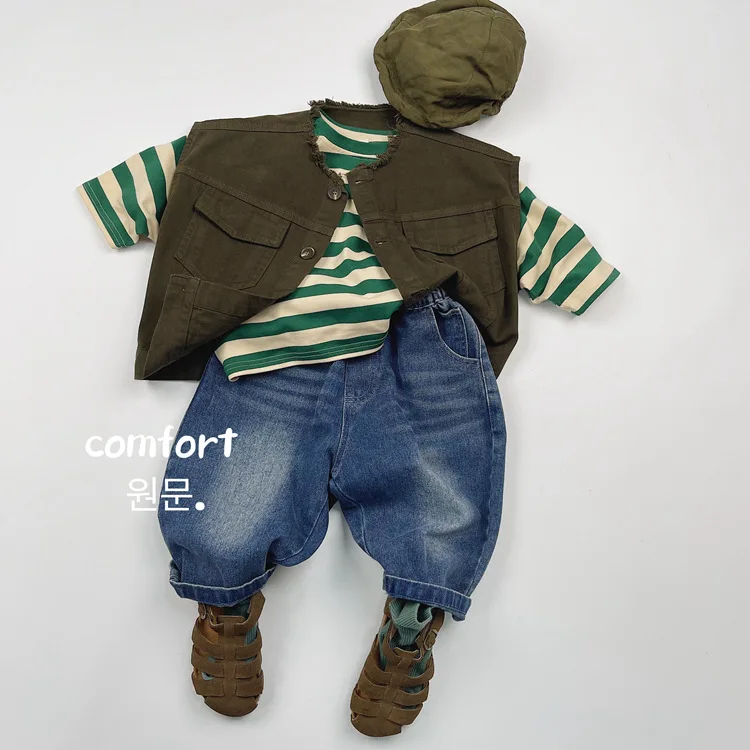 2025 Autumn New Children Loose Casual T Shirts Baby Boys Girls Cotton Striped Bottoming Shirt Toddler Kids Dolman Sleeve Tops 12 S06945320860d4b04a192c221cfacff26A