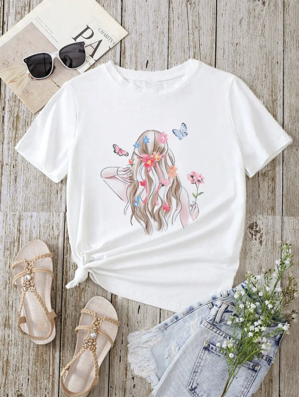 Women's Sweet Short Sleeve Plus Size Round Neck T-Shirt Pattern Fashion Printed Women's 2000's Casual Travel Basic T-Shirt.
Women's Sweet Short Sleeve Plus Size Round Neck T-Shirt Pattern Fashion Printed Women's 2000's Casual Travel Basic T-Shirt.