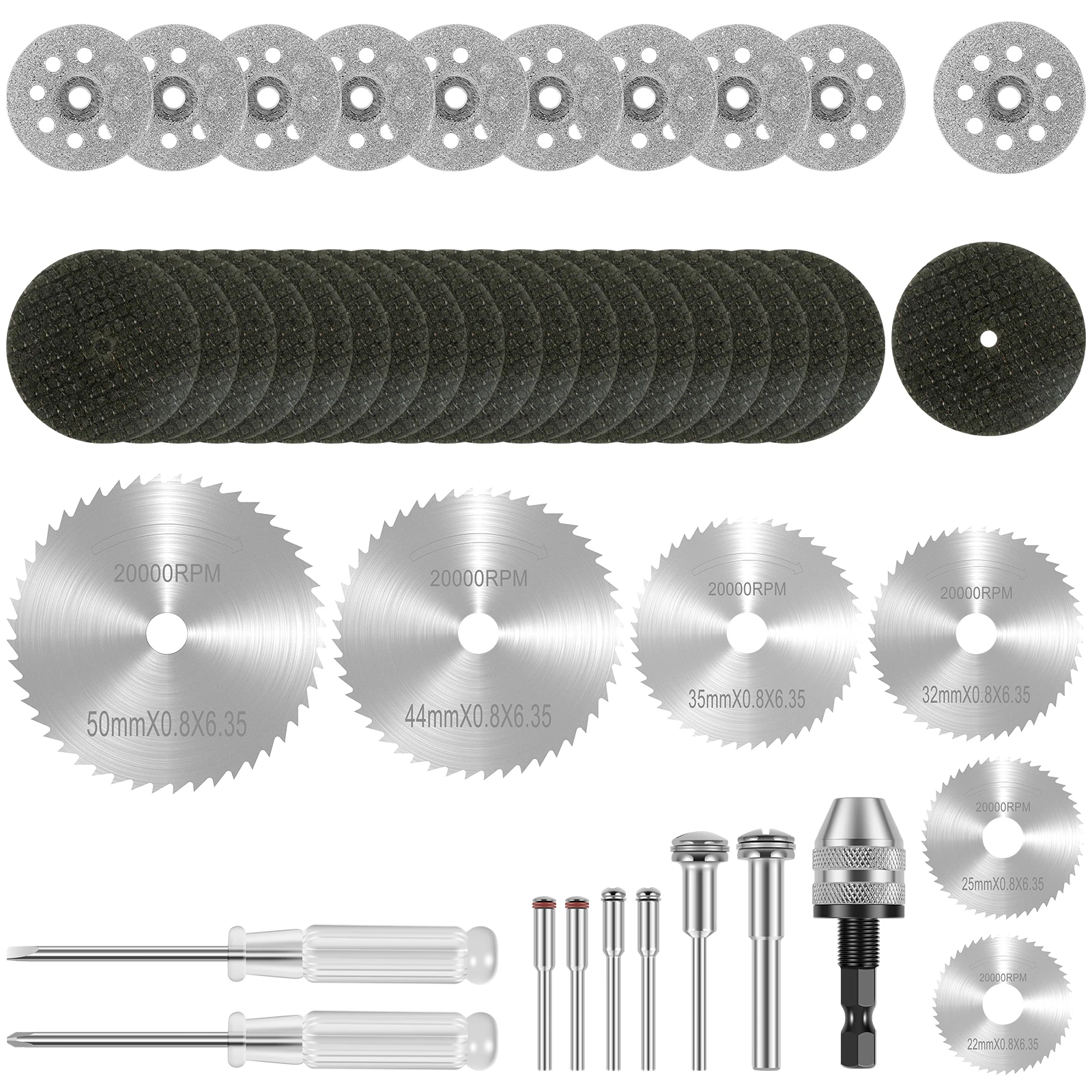 45Pcs Cutting Wheel Discs Mini Rotary Tool Cutting Blades Set HSS Circular Saw Blades Diamond Cutting Wheel Resin Cutting Discs
45Pcs Cutting Wheel Discs Mini Rotary Tool Cutting Blades Set HSS Circular Saw Blades Diamond Cutting Wheel Resin Cutting Discs