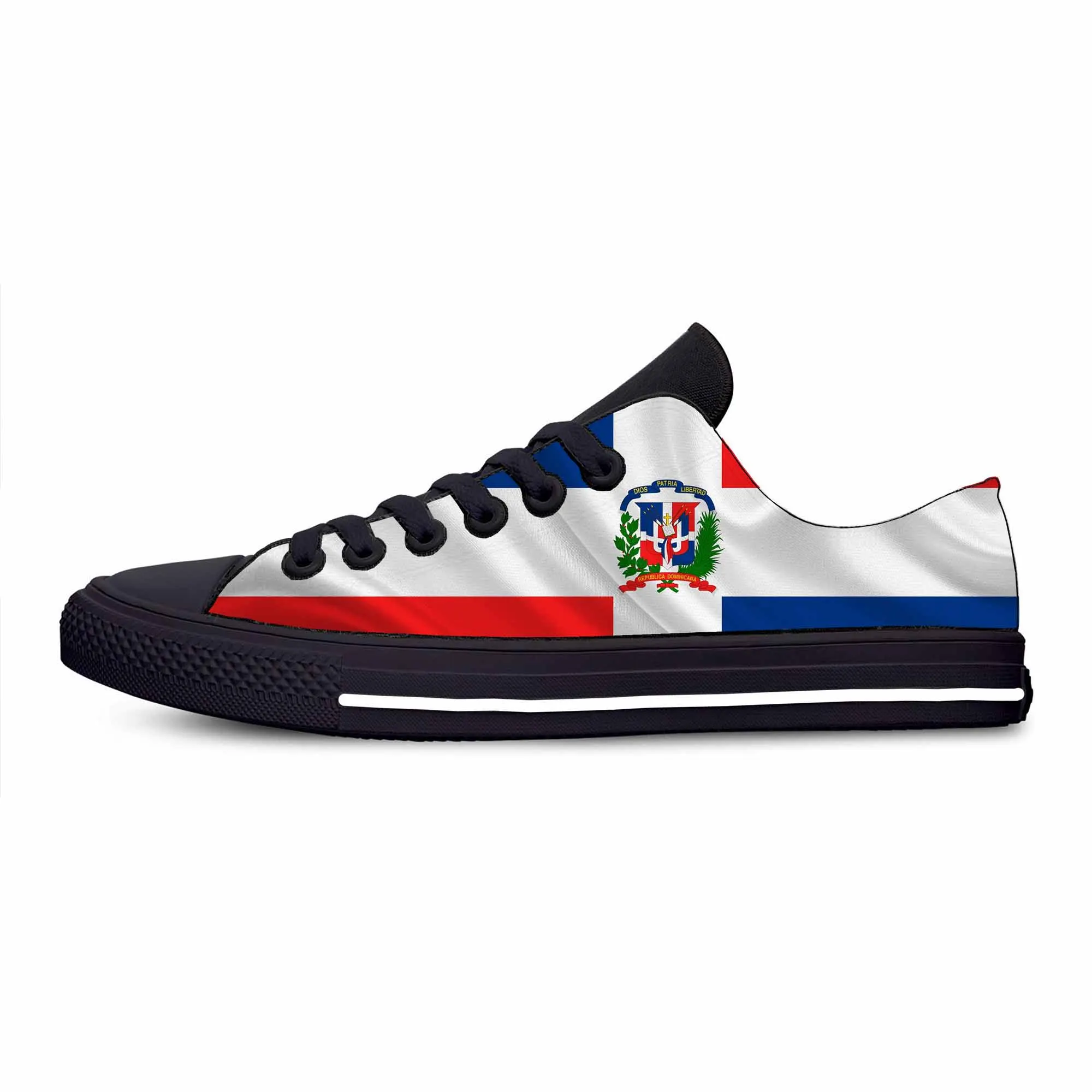 

Dominica Dominican Republic Flag Patriotic Pride Casual Cloth Shoes Low Top Comfortable Breathable 3D Print Men Women Sneakers