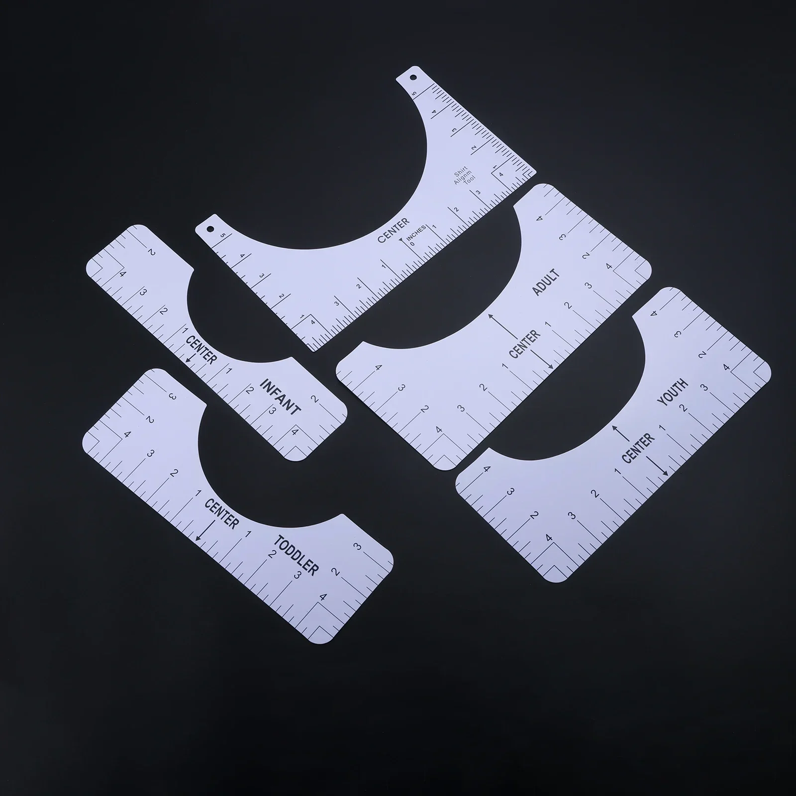 5PCS T-Shirt Alignment Ruler Graphics Tshirt Alignment Tool Tshirt Craft Ruler with Guide Tool for Making Measuring Tape Tool
5PCS T-Shirt Alignment Ruler Graphics Tshirt Alignment Tool Tshirt Craft Ruler with Guide Tool for Making Measuring Tape Tool