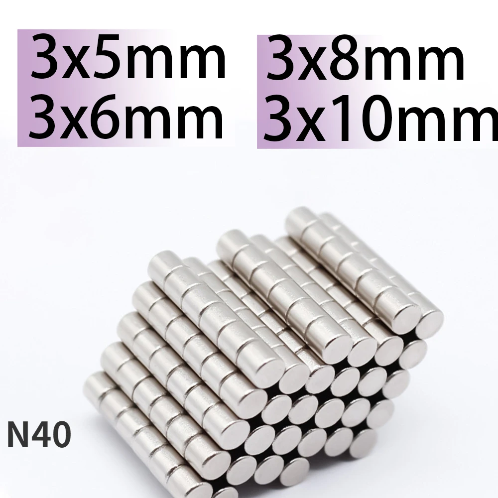 

N40 3x4 3x5 3x6 3x8 3x10mm Magnet Superpower 3*5mm Neodymium Magnets for Door Search Magnetic Fridge DIY Crafts Aimant Strong