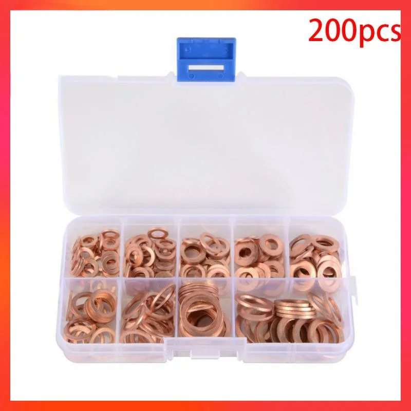 200 pcs nuts brass washers gasket nut and bolt set flat ring seal combination kit with box //M8/M10/M12/M14 for sump plug #722
200 pcs nuts brass washers gasket nut and bolt set flat ring seal combination kit with box //M8/M10/M12/M14 for sump plug #722