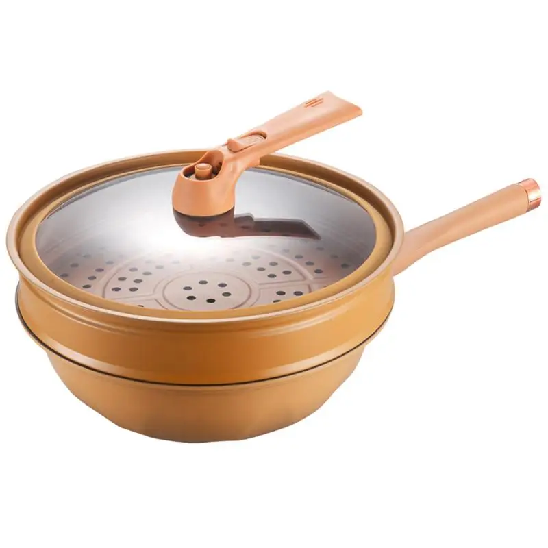 Non-Stick Pan with Steaming drawer Micro pressure Pot Kitchen cooker Non Stick Clay Wok Steamer Basket Induction Frying Pan
Non-Stick Pan with Steaming drawer Micro pressure Pot Kitchen cooker Non Stick Clay Wok Steamer Basket Induction Frying Pan