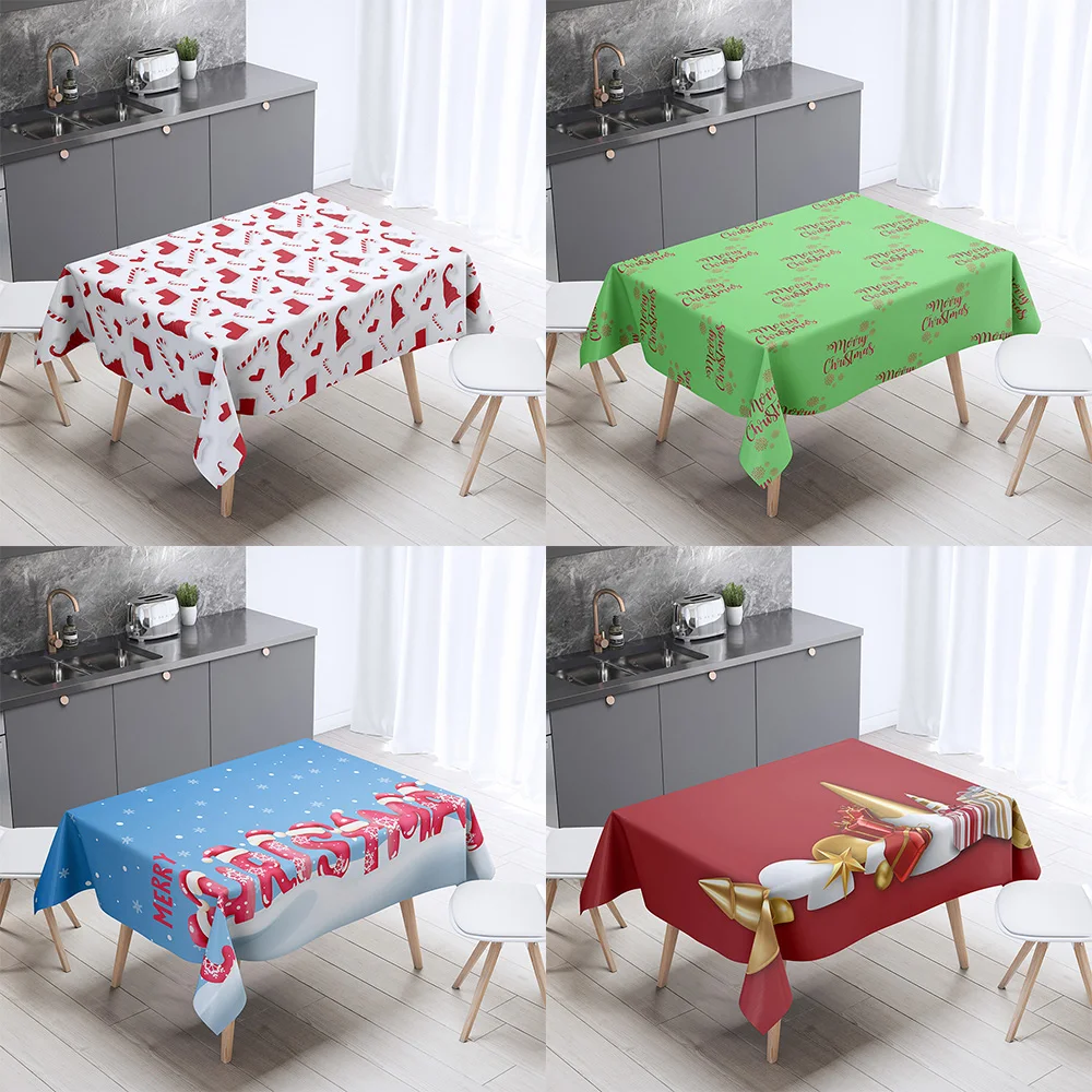 

Christmas Theme Decorative Print Pattern Tablecloth Home Decor Rectangular Party Anti-Stain Dust Cover