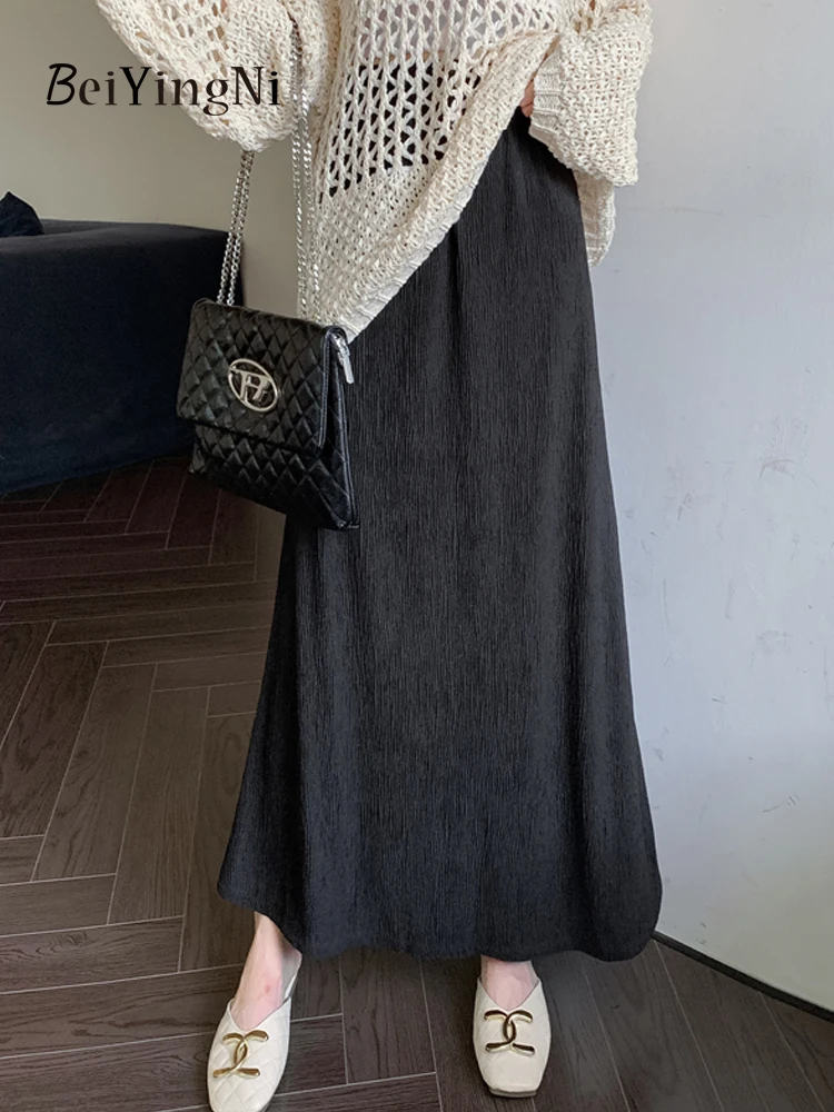 Beiyingni Women's Maxi A-line Skirt Spring Autumn Elastic Waist Vintage Temperament Trumpet Long Skirts for Ladies Casual Jupes
Beiyingni Women's Maxi A-line Skirt Spring Autumn Elastic Waist Vintage Temperament Trumpet Long Skirts for Ladies Casual Jupes