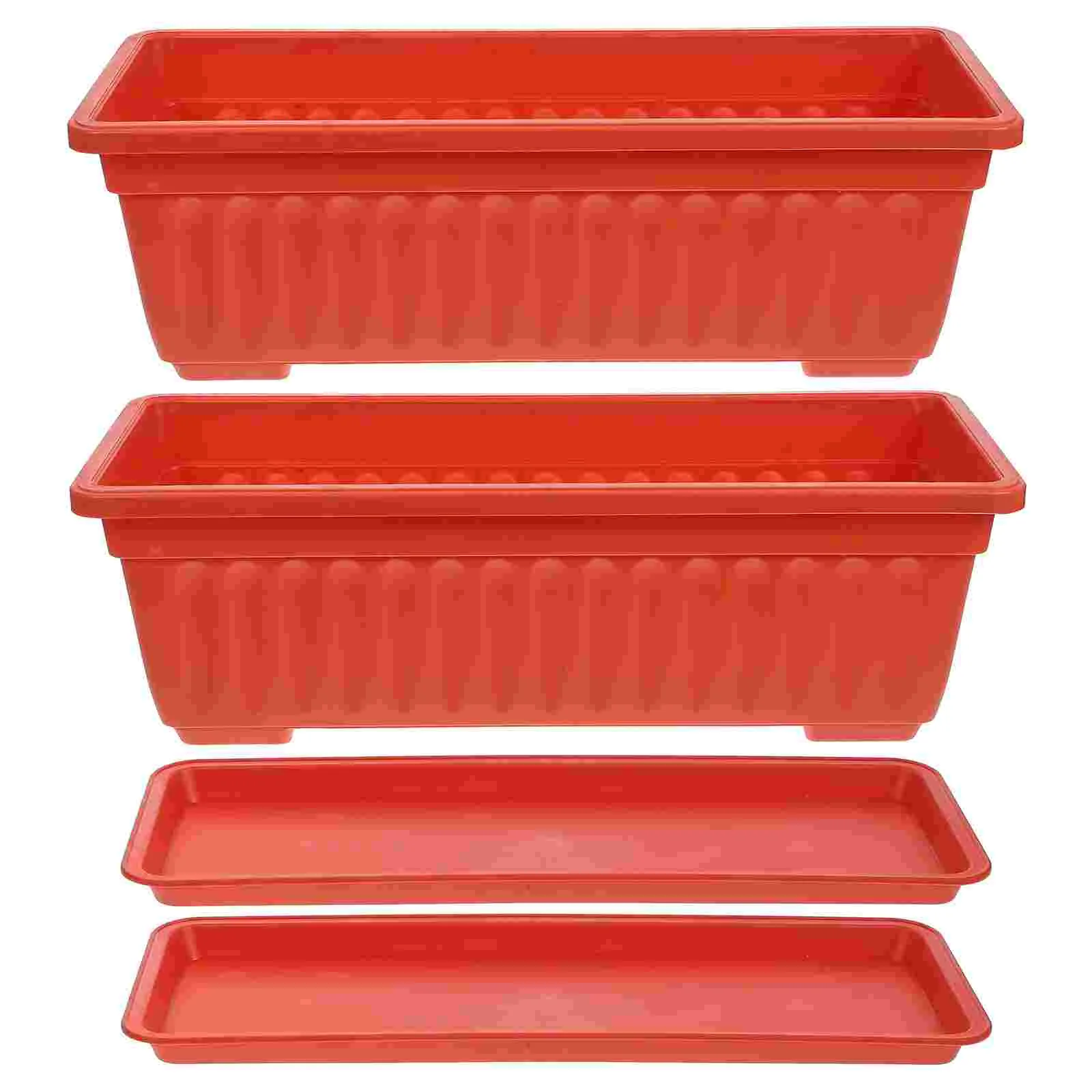 Window Box Planter 2Pcs Plastic Rectangular Flower Pot Vegetable for Windowsill and Patio Garden
Window Box Planter 2Pcs Plastic Rectangular Flower Pot Vegetable for Windowsill and Patio Garden