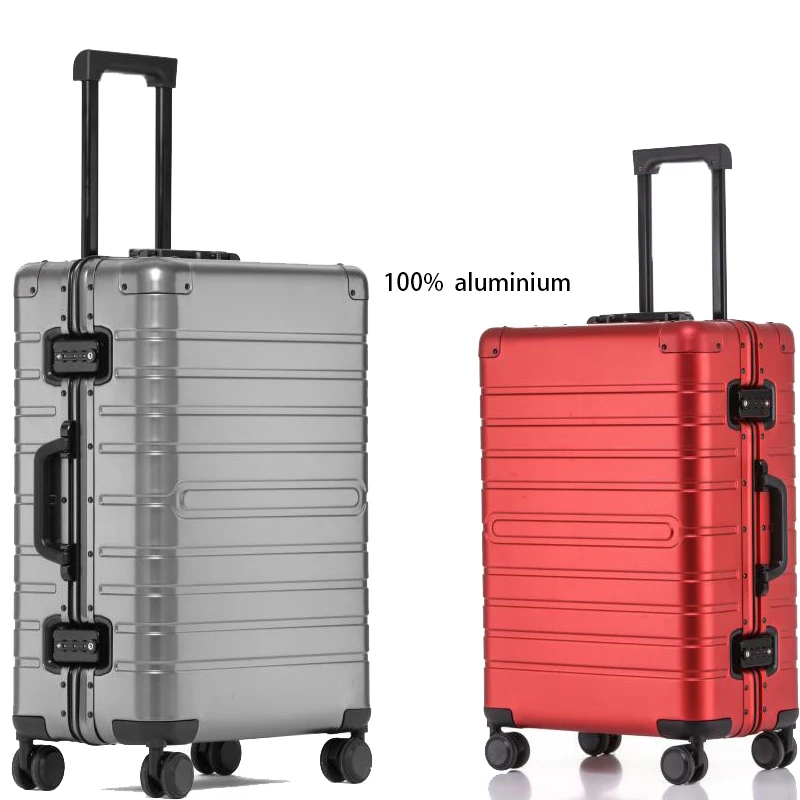 

20"24"28"Inch 100% Aluminum Alloy New Fashion Women&Men Travel Bag Cabin Trolley Suitcase Carry on Spinner Luggage