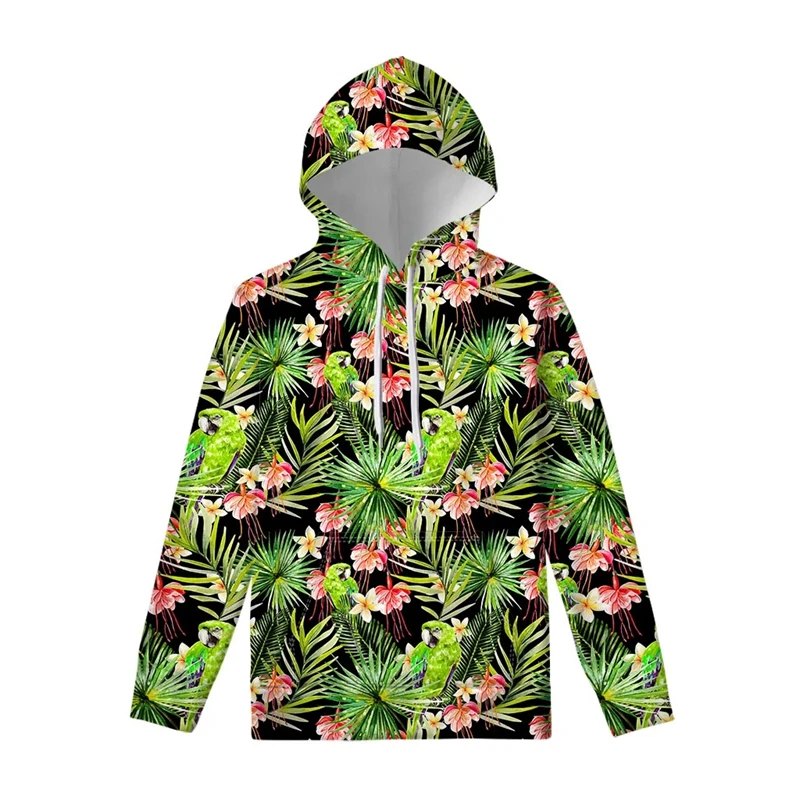 

3D Print Hawaiian Hoodie For Men Sports Long Sleeve Pullover Sweatshirt Fashion Casual Tops Pullovers Pocket Streetwear Baggy