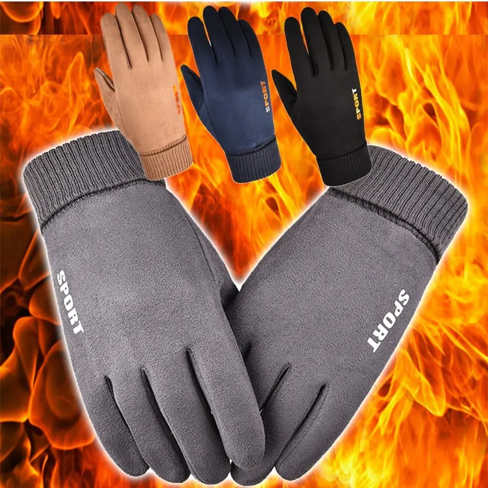 

Cold Proof Warm Touch Screen Gloves New Full Finger Windproof Winter Mitten Thickened Full Fingers Gloves Men