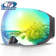 

Findway Brand Snowboard Ski Goggles Magnetic Quick Interchangeable Lens Frameless Anti-Fog Winter Snow Glasses for Men Women