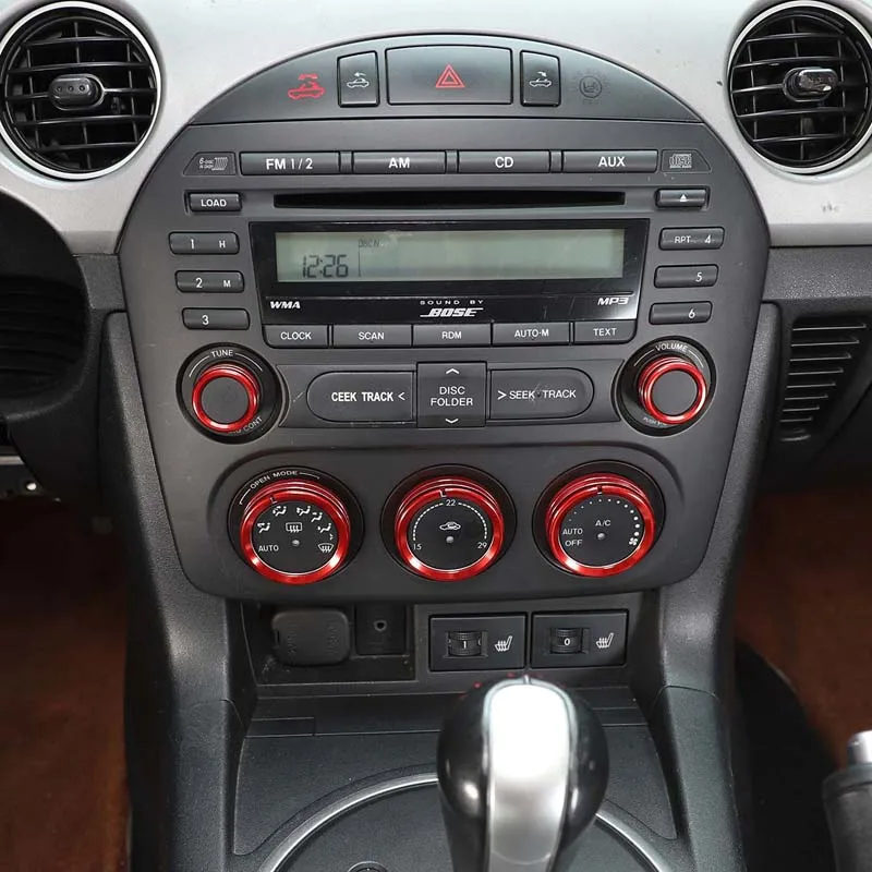 For Mazda MX-5 NC 2009-15 Aluminum Alloy Red/Silver/Black Car Air Conditioner Volume Adjustment Knob Cover Trim Car Accessories
For Mazda MX-5 NC 2009-15 Aluminum Alloy Red/Silver/Black Car Air Conditioner Volume Adjustment Knob Cover Trim Car Accessories