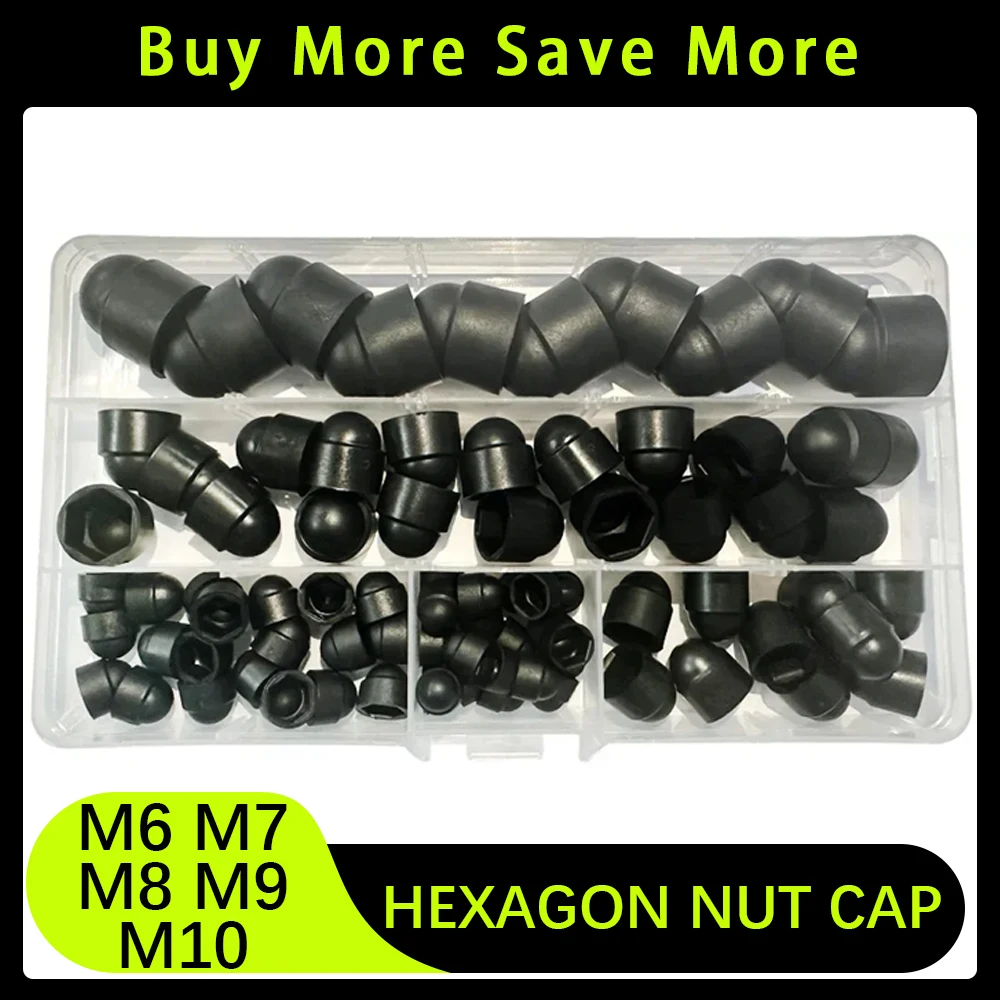 

M4 M6 M8 M10 M12 Black White Plastic Dome PE Nut Protection Hex Socket Nuts Cover Caps Hexagon Screws Acorn Nut Protector Bolts