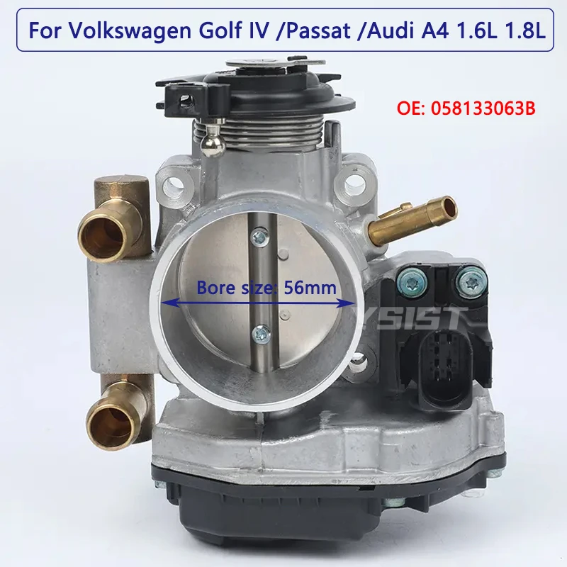 

Корпус дроссельной заслонки 56 мм для Volkswagen Passat Golf IV Audi A4 1,6 1,8 ускорение корпуса 058133063B OEM качество