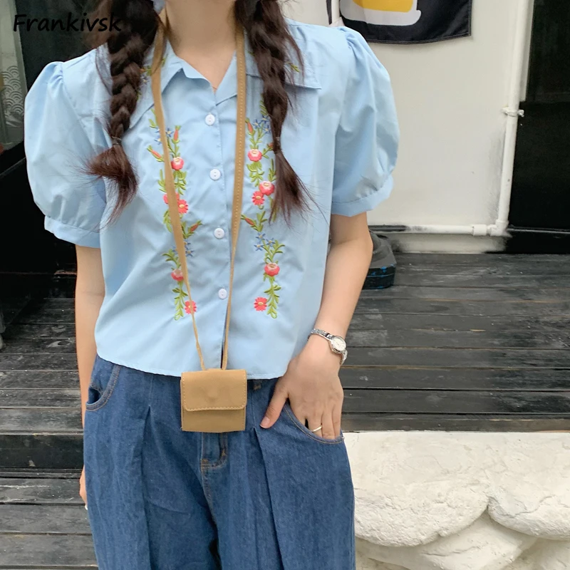 Floral Shirts Women Embroidery All-match Puff Sleeve High Street Preppy Style Clothing Ulzzang Sweet Youthful Popular Chic Cozy
Floral Shirts Women Embroidery All-match Puff Sleeve High Street Preppy Style Clothing Ulzzang Sweet Youthful Popular Chic Cozy