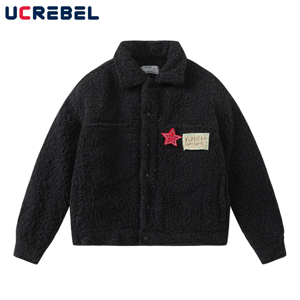 Embroidery Patch sherpa Padded Jacket Mens Winter Streetwear Lapel Loose Long Sleeve Thick Outerwear Men
Embroidery Patch sherpa Padded Jacket Mens Winter Streetwear Lapel Loose Long Sleeve Thick Outerwear Men
