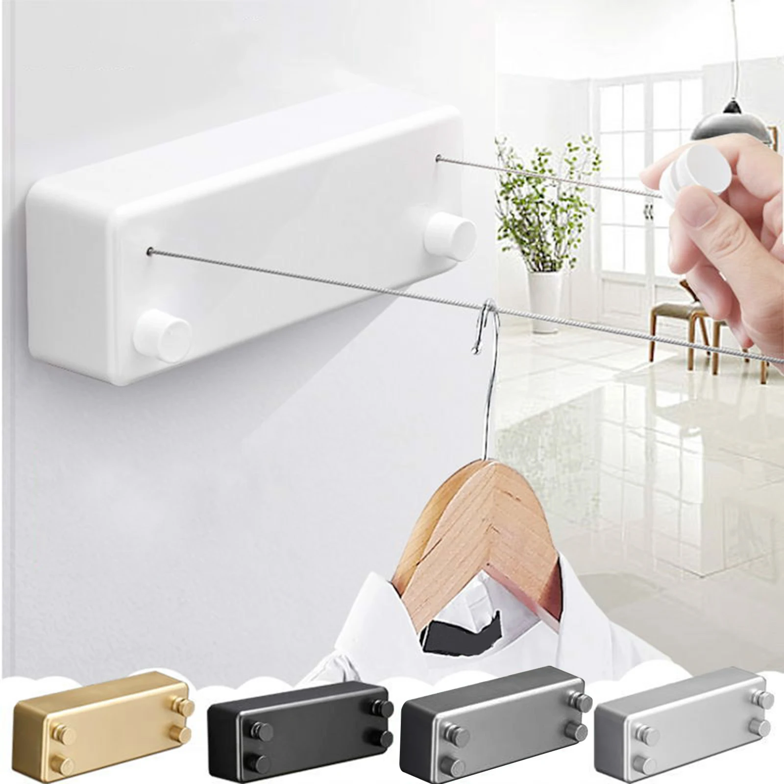 Retractable Clothesline Laundry Hanger Clothes Drying Rack Stainless Steel Double Layer Rope Wall Mounted Clothes Line
Retractable Clothesline Laundry Hanger Clothes Drying Rack Stainless Steel Double Layer Rope Wall Mounted Clothes Line