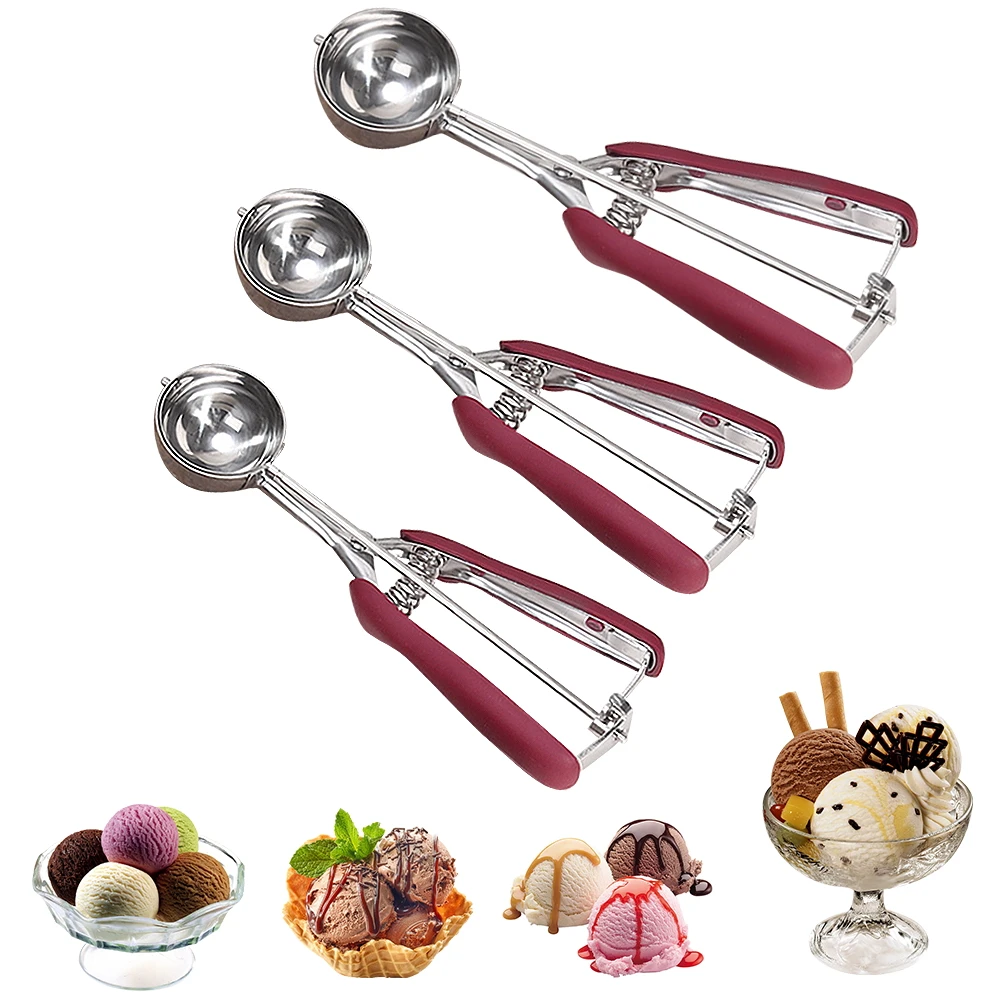 Ice Cream Scoop With Trigger Stainless Steel Cookie Spoon Handle Mash Potato Watermelon Ball Scoop Home Kitchen Accessories
Ice Cream Scoop With Trigger Stainless Steel Cookie Spoon Handle Mash Potato Watermelon Ball Scoop Home Kitchen Accessories
