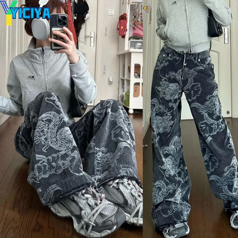 YICIYA y2k style jeans Women streetwear Full Length baggy pants hiphop high waist pants vintage Harajuku STRAIGHT Denim Trousers
YICIYA y2k style jeans Women streetwear Full Length baggy pants hiphop high waist pants vintage Harajuku STRAIGHT Denim Trousers