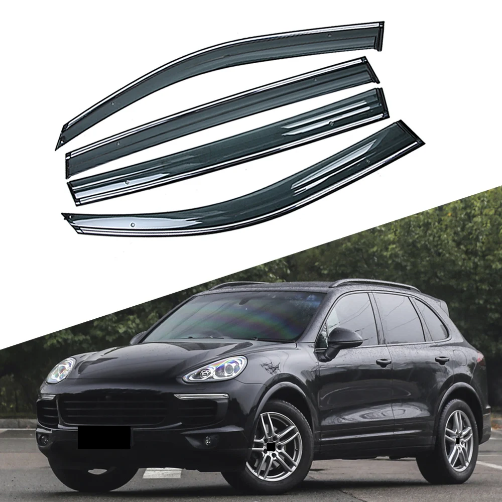 

For PORSCHE Cayenne 92A 2010-2019 Car Window Sun Rain Shade Visors Shield Shelter Protector Cover Trim Frame Sticker Accessories