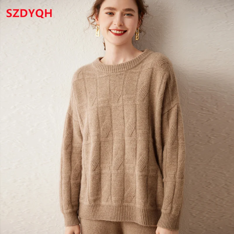 2023 Hot Sale Autumn Winter New 100% Cashmere Sweater O-neck Women's Thicken Warm Pullover Female Loose Large Size Knit Jumper
2023 Hot Sale Autumn Winter New 100% Cashmere Sweater O-neck Women's Thicken Warm Pullover Female Loose Large Size Knit Jumper