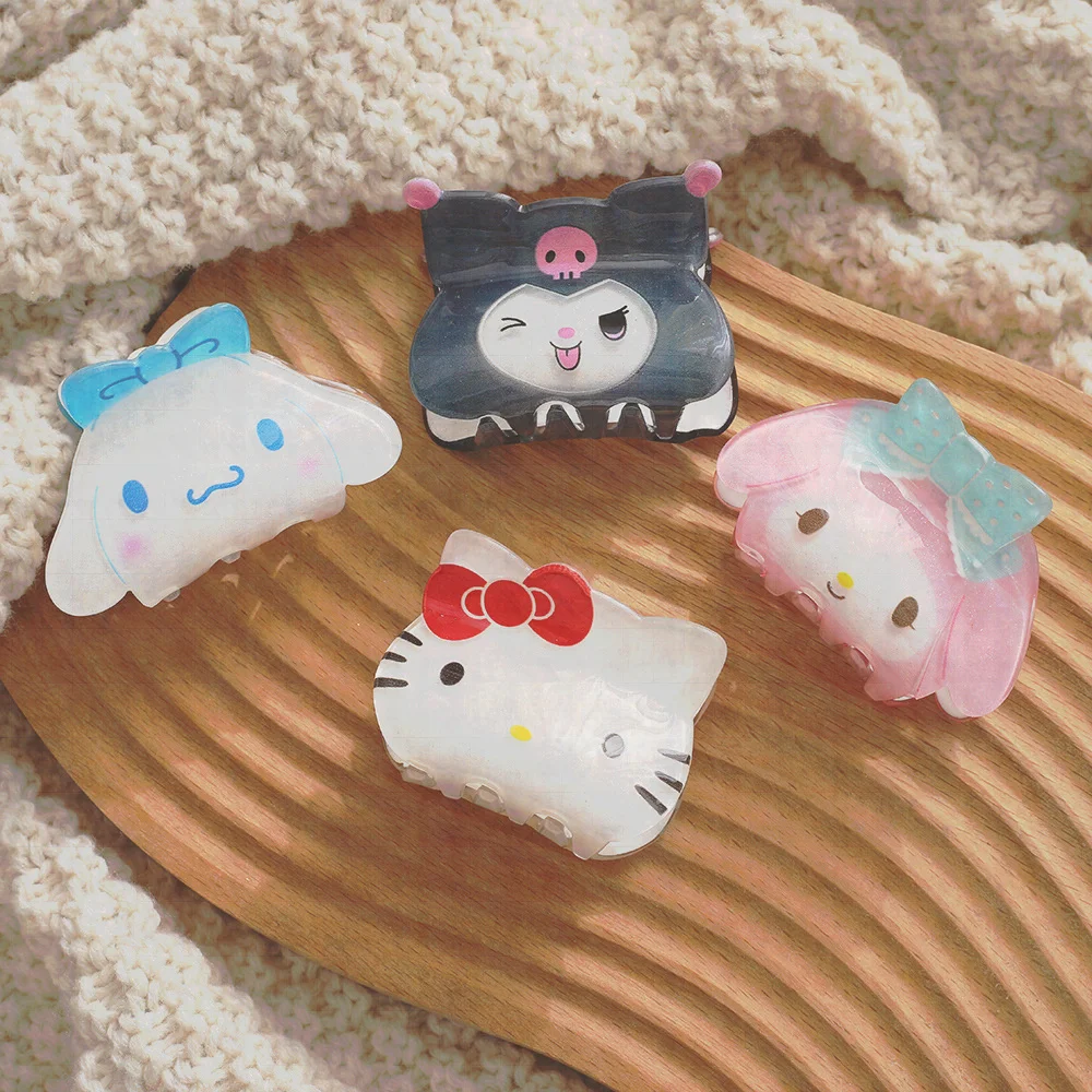 

Pretty Girl Clamping Cartoon Cute Hello Kitty Kuromi Mymelody Cinnamoroll Shark Hair Clip Headwear Girl Birthday Gift