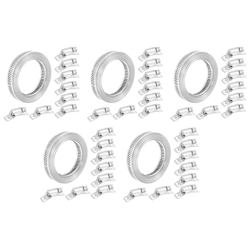 5X 304 Stainless Steel Worm Clamp Hose Clamp Strap With Fasteners Adjustable DIY Pipe Hose Clamp Ducting Clamp 11.5 Feet
5X 304 Stainless Steel Worm Clamp Hose Clamp Strap With Fasteners Adjustable DIY Pipe Hose Clamp Ducting Clamp 11.5 Feet