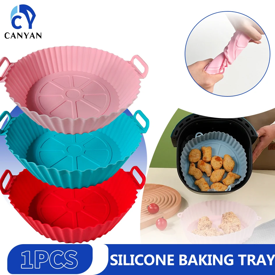 1pcs Silicone Air Fryers Oven Baking Tray Silicone Mold for AirFryer Pizza Fried Chicken Basket Air Fryer Accessories
1pcs Silicone Air Fryers Oven Baking Tray Silicone Mold for AirFryer Pizza Fried Chicken Basket Air Fryer Accessories