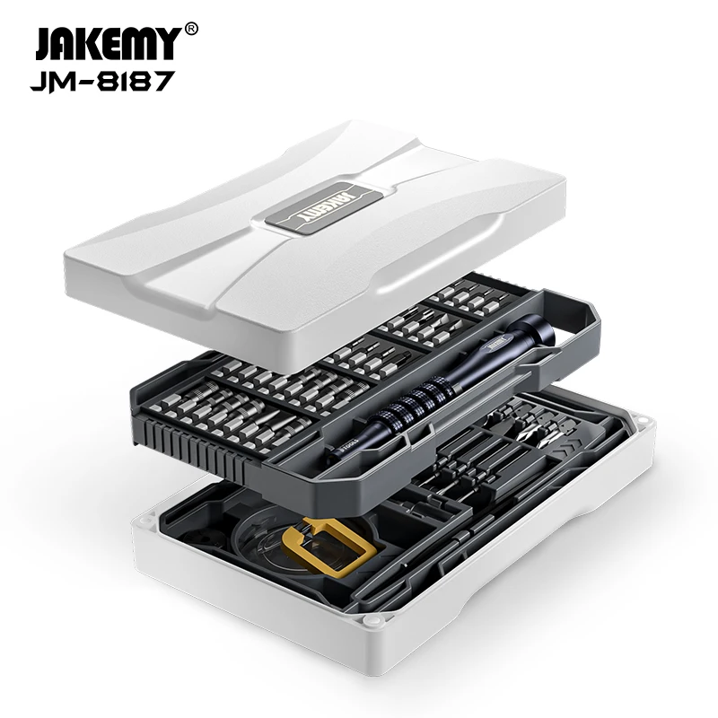 

JAKEMY JM-8187 83 IN 1 Precision Magnetic Screwdriver Set Aluminum Alloy Handle CR-V Bits Screw Driver for Phone PC Repair Tools