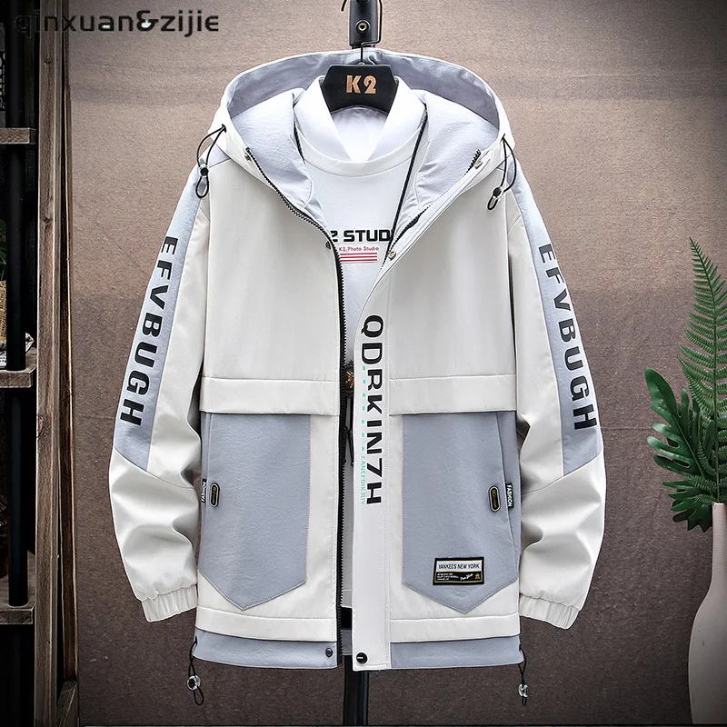 Новая весенне-осенняя мужская куртка, Повседневная ветровка, модная рабочая одежда в стиле пэчворк, свободная одежда на молнии, карго-пальто с капюшоном
Новая весенне-осенняя мужская куртка, Повседневная ветровка, модная рабочая одежда в стиле пэчворк, свободная одежда на молнии, карго-пальто с капюшоном