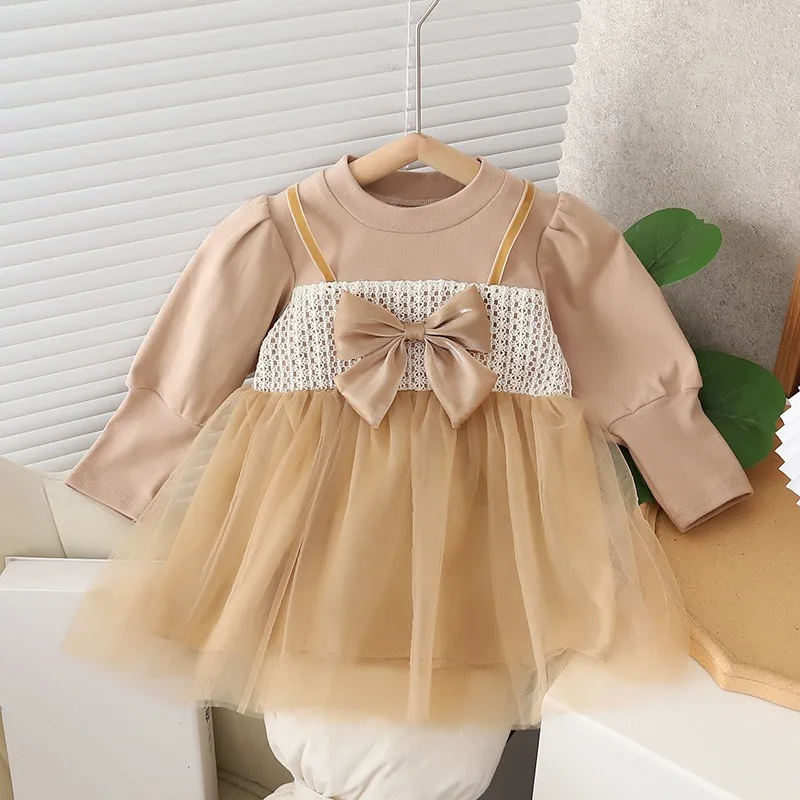2023 New Fashion Cute Splice Dress Little Girl's Bubble Sleeved Bow Tie Mesh Dresses Long Sleeve Baby Girl Princess Dress
2023 New Fashion Cute Splice Dress Little Girl's Bubble Sleeved Bow Tie Mesh Dresses Long Sleeve Baby Girl Princess Dress