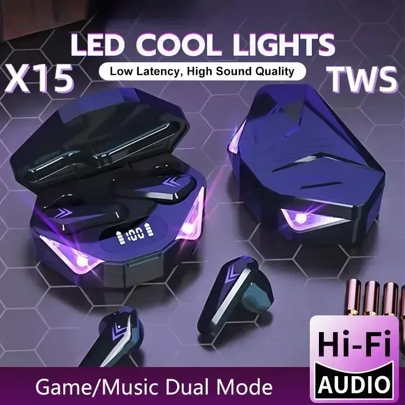 Игровые наушники TWS X15, беспроводные Bluetooth наушники с микрофоном, бас, аудио, позиционирование стерео музыки, Hi-Fi гарнитура
Игровые наушники TWS X15, беспроводные Bluetooth наушники с микрофоном, бас, аудио, позиционирование стерео музыки, Hi-Fi гарнитура