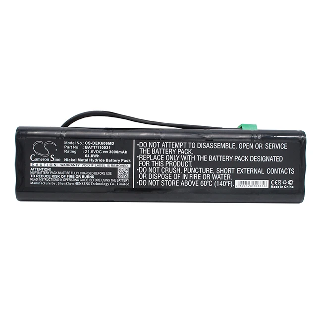 

Cameron Sino 3000mAh Battery For Dimeq EK606 Hellige 110031 120031 BATT/110031 Cardiotest GMBH EK53 EK56 SMS181 EKG Machine