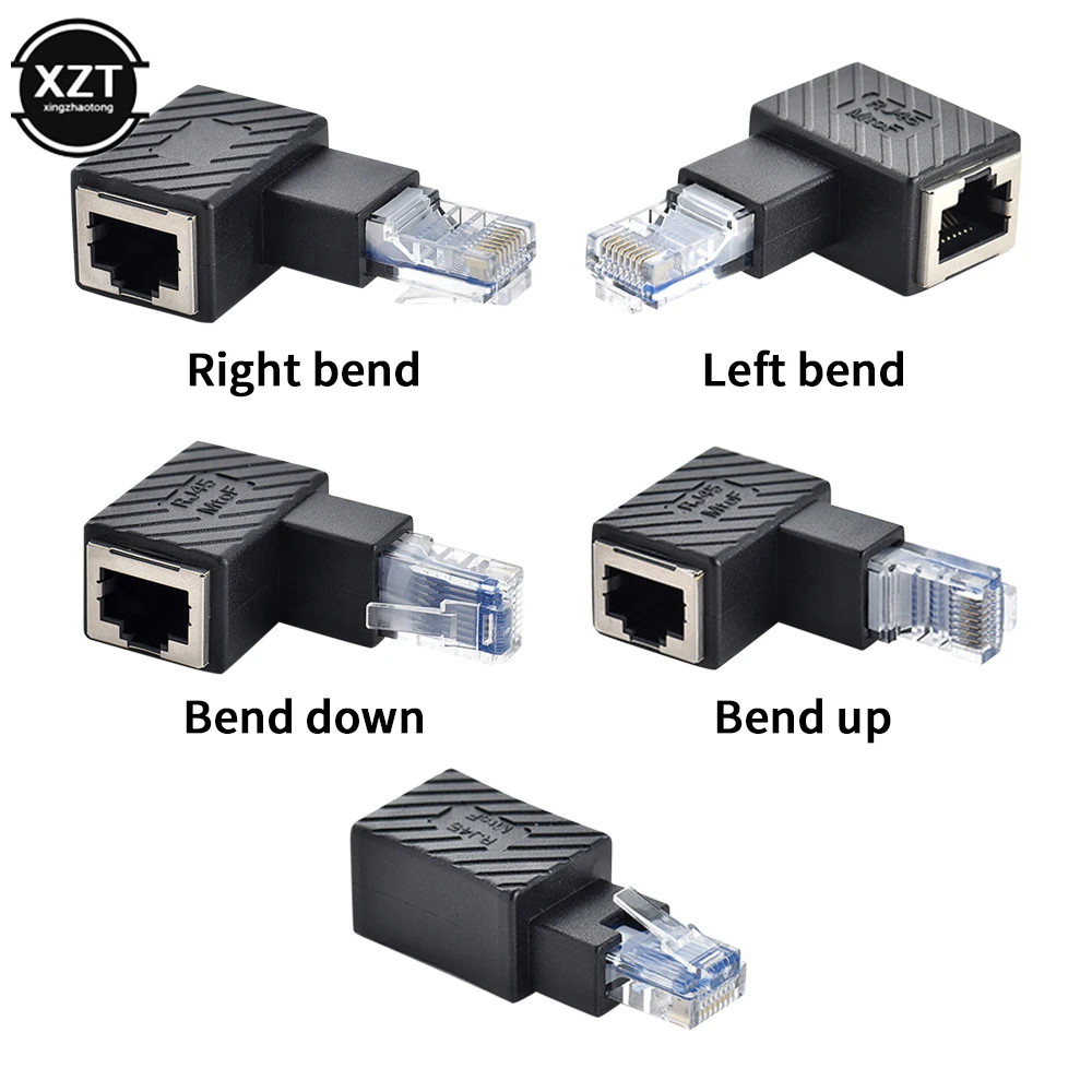 

1pc NEW RJ45 Male To Female Converter 90 Degree Extension Adapter for Cat5 Cat6 LAN Ethernet Network Cable Connector Extender