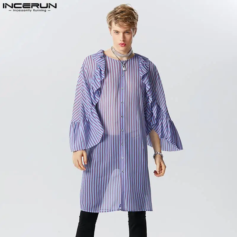 INCERUN Tops 2024 Stylish Hot Sale New Men Striped Ruffled Design Shirts Casual Streetwear Male Loose Medium Length Blouse S-5XL
INCERUN Tops 2024 Stylish Hot Sale New Men Striped Ruffled Design Shirts Casual Streetwear Male Loose Medium Length Blouse S-5XL