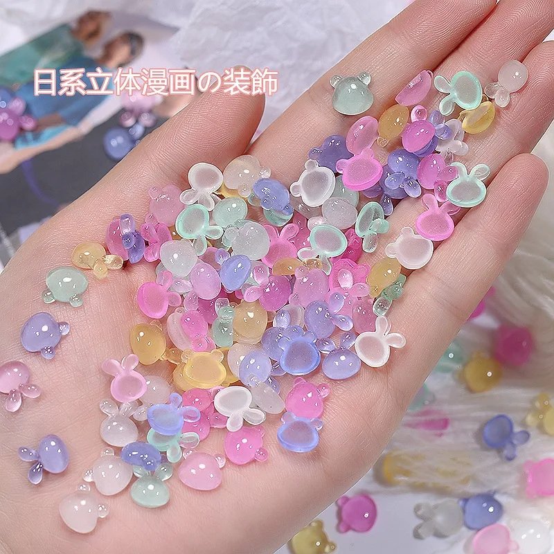 20pcs Jelly Bear Nail Art Charm 3D Kawaii Transparent Candy Color Rabbit Head Nail Parts Decorations Cute DIY Nails Accessories
20pcs Jelly Bear Nail Art Charm 3D Kawaii Transparent Candy Color Rabbit Head Nail Parts Decorations Cute DIY Nails Accessories