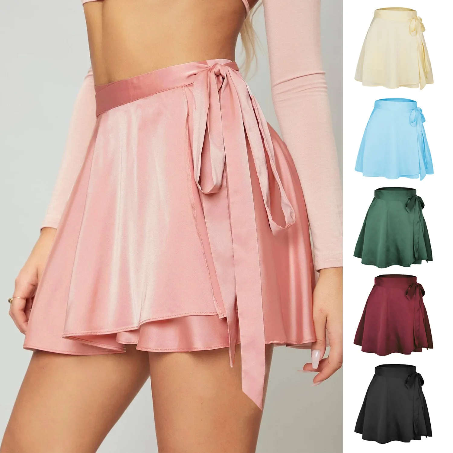 Skirt 2024 solid skirt high waist fashion one piece lace-up skirt chiffon satin wrap skirt
Skirt 2024 solid skirt high waist fashion one piece lace-up skirt chiffon satin wrap skirt